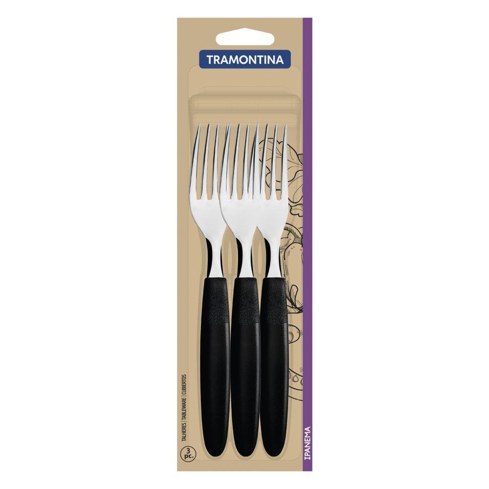 Garfos De Mesa Tramontina Ipanema Com Laminas Em Aço Inox E Cabos De Polipropileno Preto 3 Peças - 2
