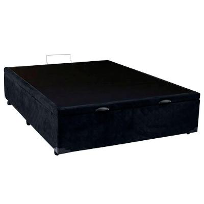 Cama Box Baú Casal Suede Sereneprime Preto 138x188x44