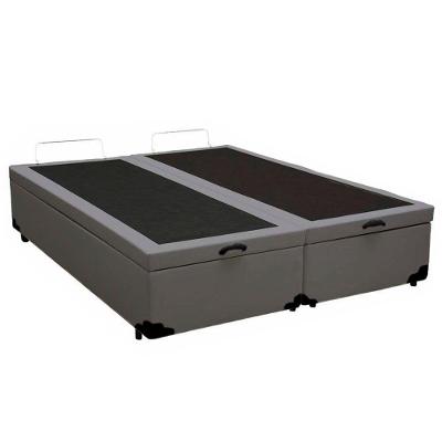 Cama Box Baú King Bipartido Sintético Sereneprime Cinza 192x203x44