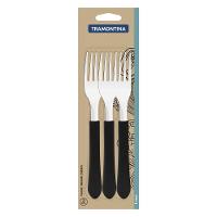 Garfos De Mesa Tramontina Leme Com Laminas Em Aço Inox E Cabos De Polipropileno Preto 3 Peças - 2