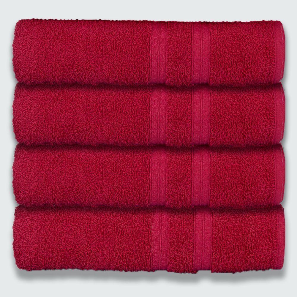 Kit 4 Toalhas De Banho 430g-m² Grande Super Grossa 80x150cm Itália Soft Cereja - 1