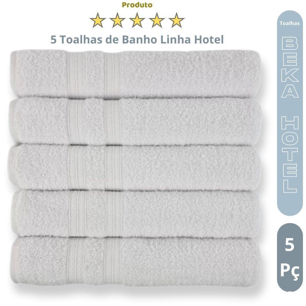 Kit 5 Toalhas De Banho Para Hoteis Super Grossa Felpuda E Macias 100% Algodão Beka Luxo Branco - 2