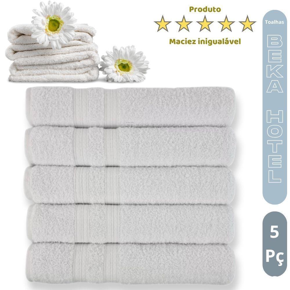Kit 5 Toalhas De Banho Para Hoteis Super Grossa Felpuda E Macias 100% Algodão Beka Luxo Branco - 6