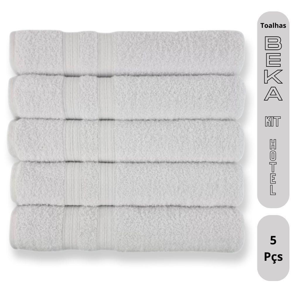 Kit 5 Toalhas De Banho Para Hoteis Super Grossa Felpuda E Macias 100% Algodão Beka Luxo Branco - 8