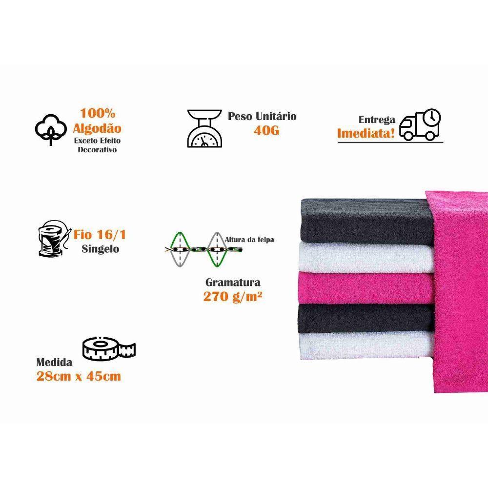 Kit 10 Toalha De Manicure E Pedicure 28x45cm Sal?o Beleza P-unha Rosa - 2