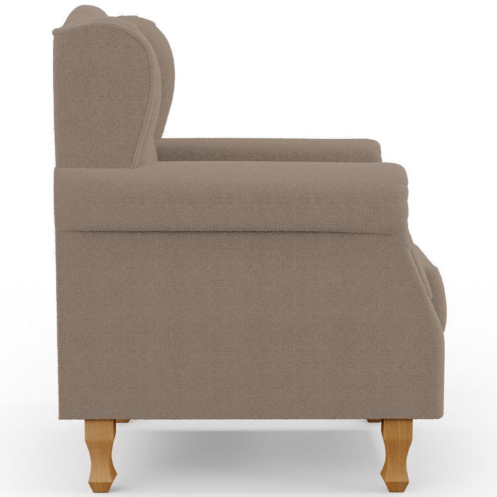 Poltrona De Amamentação Yara P02 Com Puff Paris Luis Xv L02 Bouclê Bege - Lyam Decor - 3