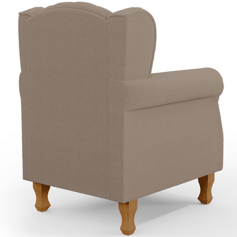 Poltrona De Amamentação Yara P02 Com Puff Paris Luis Xv L02 Bouclê Bege - Lyam Decor - 4