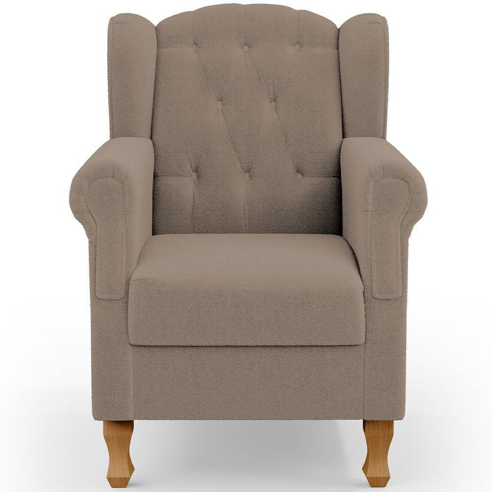 Poltrona De Amamentação Yara P02 Com Puff Paris Luis Xv L02 Bouclê Bege - Lyam Decor - 5