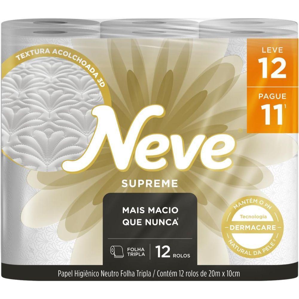 Papel Higienico Neve Neutro Supreme Folhas Tripla Pague 11 Leve 12 Rolos - 2
