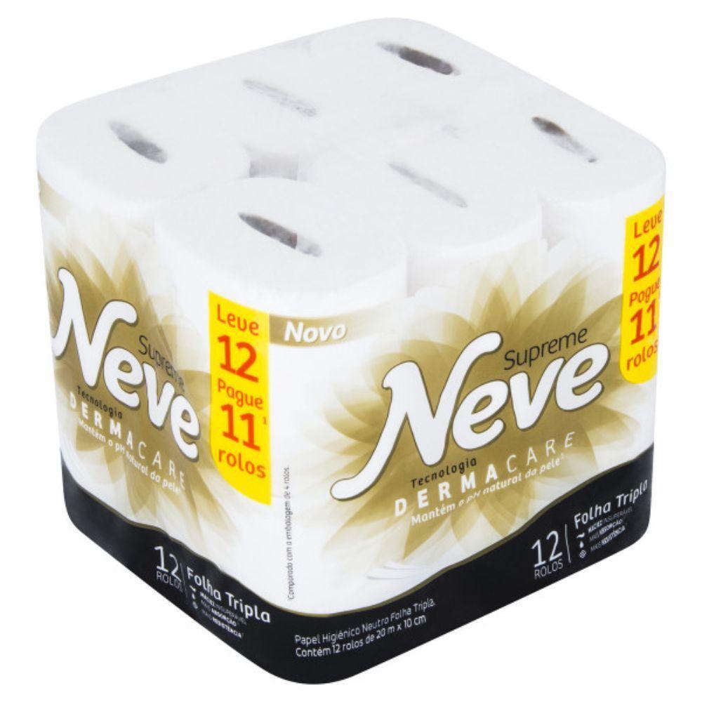Papel Higienico Neve Neutro Supreme Folhas Tripla Pague 11 Leve 12 Rolos - 3