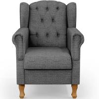 Poltrona Decorativa Para Sala De Estar Yara P02 Linho - Lyam Decor Linho Cinza - 1