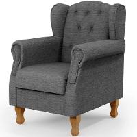 Poltrona Decorativa Para Sala De Estar Yara P02 Linho - Lyam Decor Linho Cinza