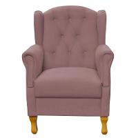 Poltrona Decorativa Para Sala De Estar Yara P02 Suede - Lyam Decor Rosê - 1