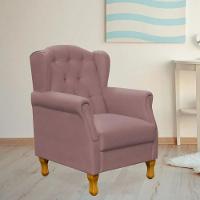 Poltrona Decorativa Para Sala De Estar Yara P02 Suede - Lyam Decor Rosê - 2