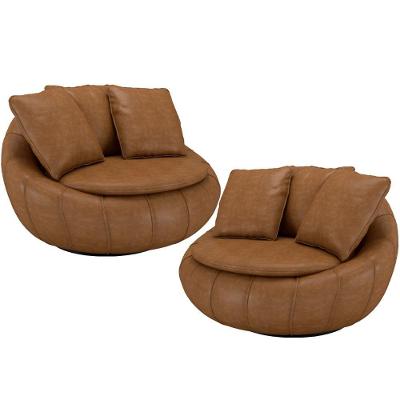 Kit 2 Poltronas Giratórias Kira M03 Couríssimo Marrom Lyam Decor