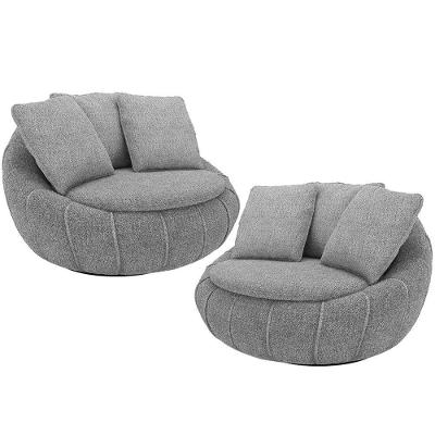 Kit 2 Poltronas Giratórias Kira M03 Cinza Lyam Decor
