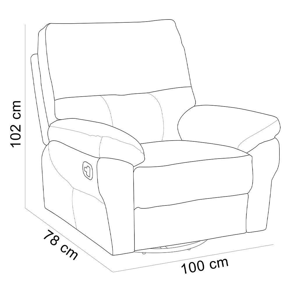 Poltrona Do Papai Reclinável E Giratória Oliver D06 Couríssimo Camel - Lyam Decor - 5