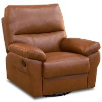 Poltrona Do Papai Reclinável Elétrica E Giratória Oliver D06 Couríssimo Camel - Lyam Decor - 1