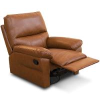 Poltrona Do Papai Reclinável Elétrica E Giratória Oliver D06 Couríssimo Camel - Lyam Decor - 3