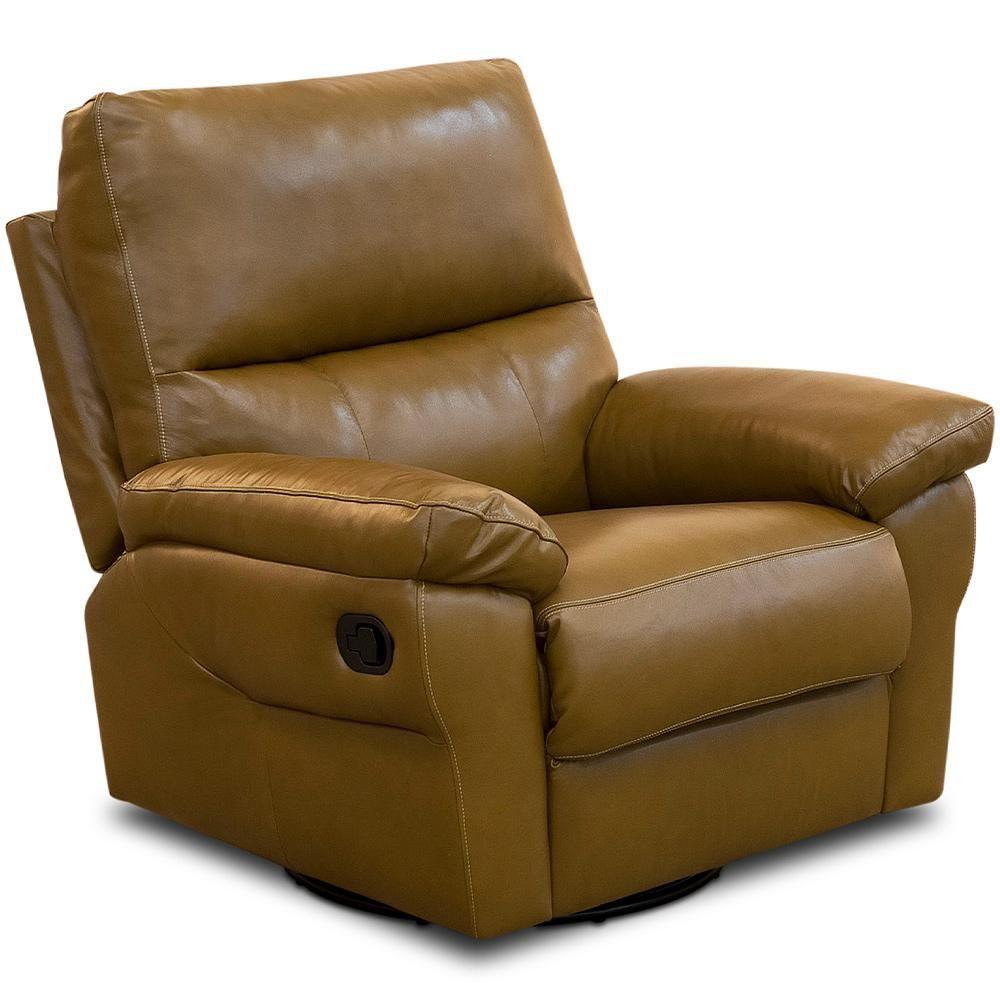 Poltrona Do Papai Reclinável E Giratória Oliver D06 Couríssimo Whisky - Lyam Decor - 1