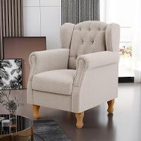 Kit 02 Poltronas Decorativa Para Sala De Estar Yara P02 Bouclê Creme - Lyam Decor - 6