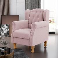 Kit 02 Poltronas Decorativa Para Sala De Estar Yara P02 Bouclê Rosê - Lyam Decor - 6