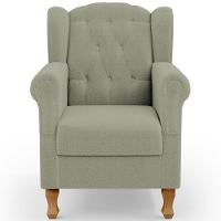 Poltrona Decorativa Para Sala De Estar Yara P02 Bouclê Oliva - Lyam Decor