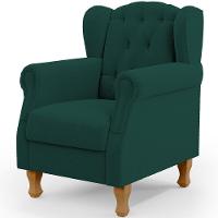 Poltrona Decorativa Para Sala De Estar Yara P02 Bouclê Verde - Lyam Decor - 1