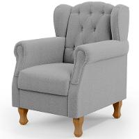 Kit 02 Poltronas Decorativa Para Sala De Estar Yara P02 Bouclê Cinza - Lyam Decor - 5