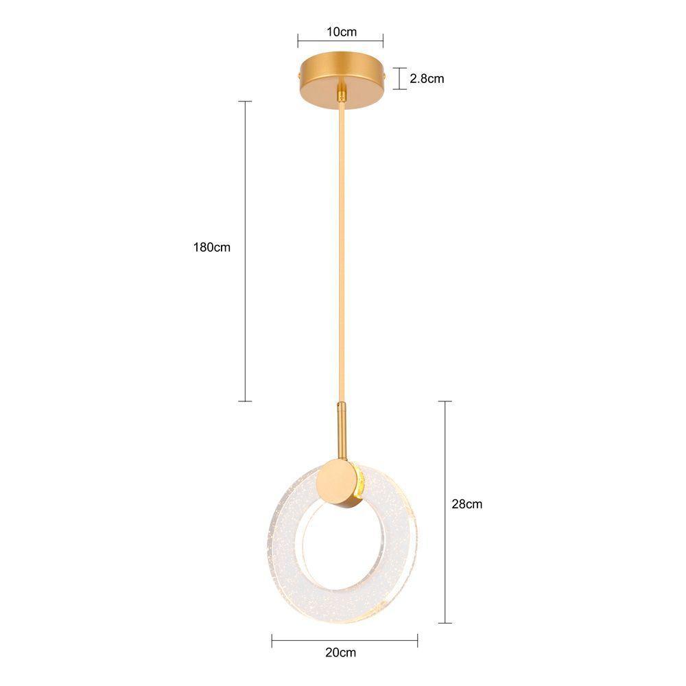 Lustre Pendente Nordecor Akya 2590 Ouro Fosco Led Bivolt - 3