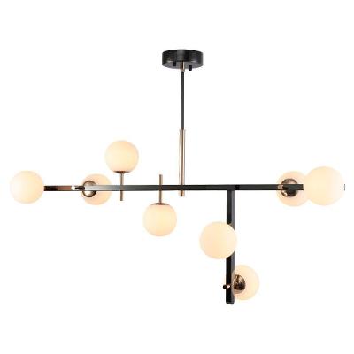 Lustre Pendente Nordecor Romai Tes 2198 Preto ônix - Dourado G9 Bivolt