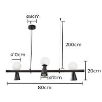 Lustre Pendente Nordecor Teas 2468 Preto G9-gu10 Bivolt - 3