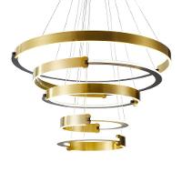 Lustre Pendente Nordecor Uoli 2575 Preto - Ouro Fosco Led Bivolt - 1