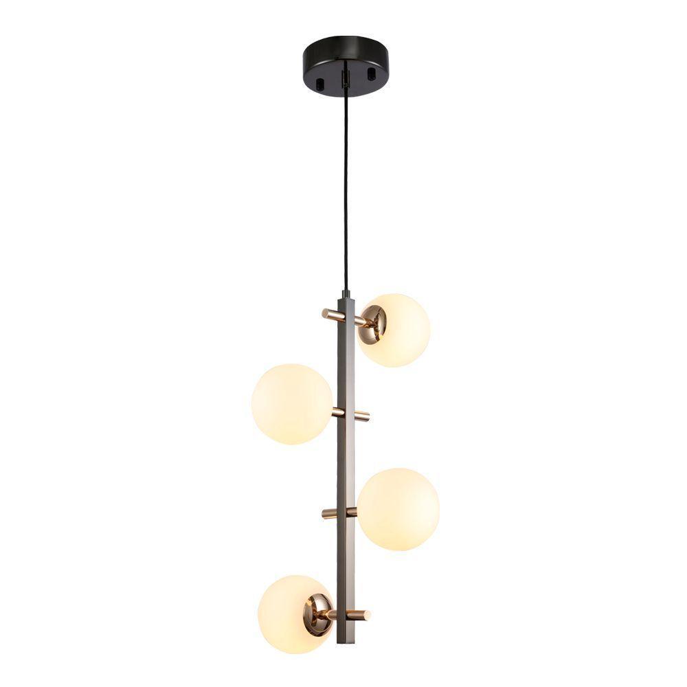 Lustre Pendente Nordecor Romai Desa 2194 Preto ônix-dourado G9 Bivolt - 1