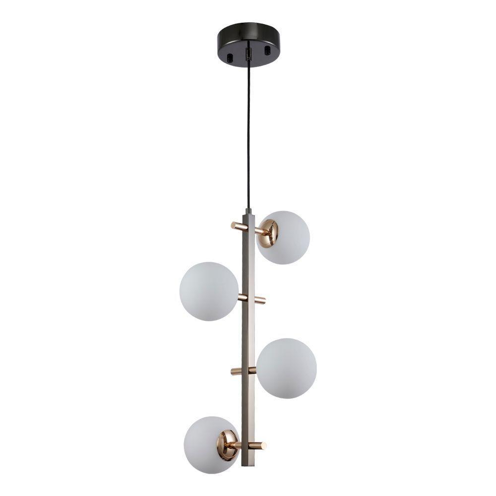 Lustre Pendente Nordecor Romai Desa 2194 Preto ônix-dourado G9 Bivolt - 3