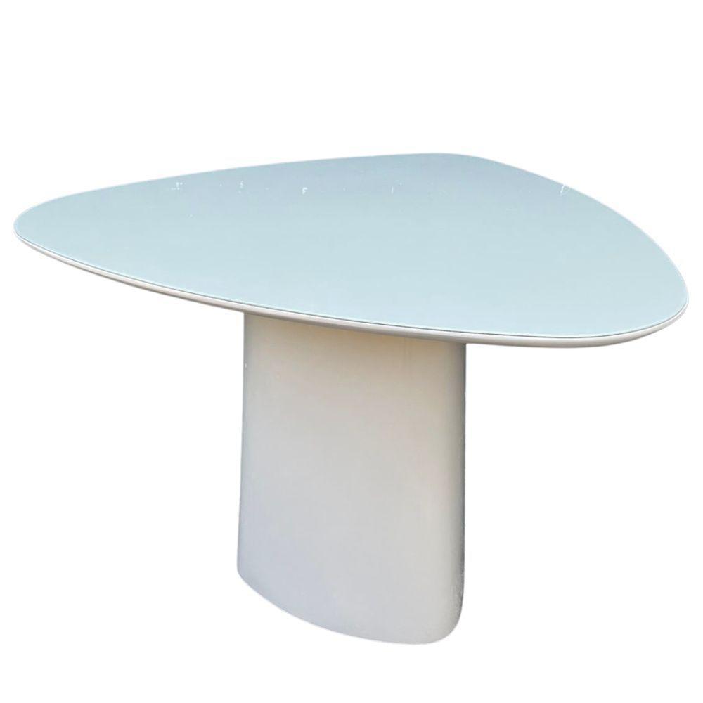 Mesa De Jantar Cone Orgânica Redonda 140x144 Cm Laqueado Off White - 2