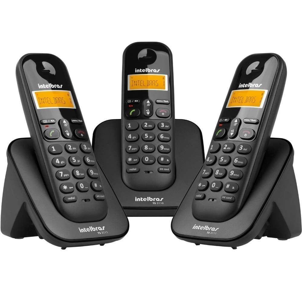 Telefone Sem Fio C- Identificador De Chamadas + 2 Ramais Ts3113 Preto 4123103 - 2