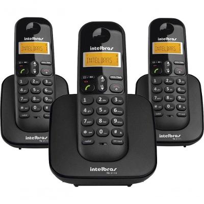 Telefone Sem Fio C- Identificador De Chamadas + 2 Ramais Ts3113 Preto 4123103