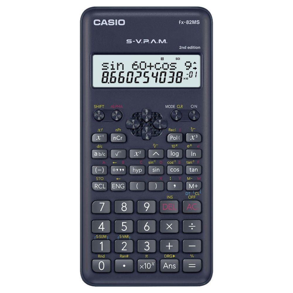 Calculadora Científica 12 Dígitos Ffx-82ms-2-s4-dh, 240 Funções Display Grande Preta - 1