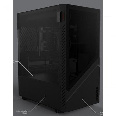 Gabinete Gamer Set Black Vulcan - Lateral Em Vidro - Pcyes - Gsbvpbr