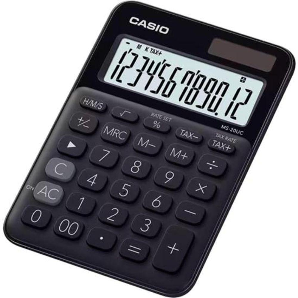 Calculadora De Mesa Casio Ms20uc 12 Dígitos Preta - 1