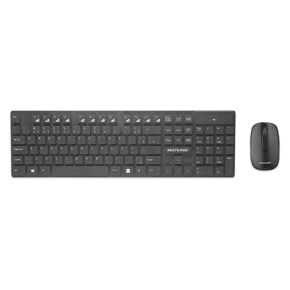 Kit Teclado E Mouse Sem Fio Teclas Flutuantes Preto Tc251 - 1