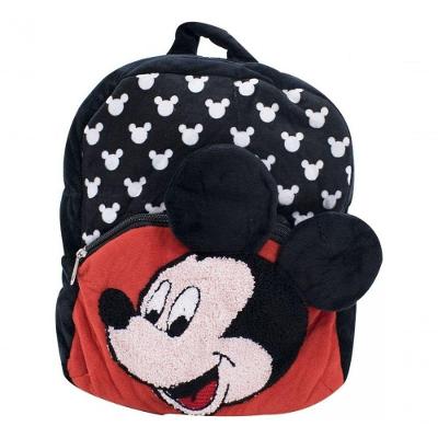 Mochila Costas Infantil Pelúcia Mickey Mouse Disney Preto