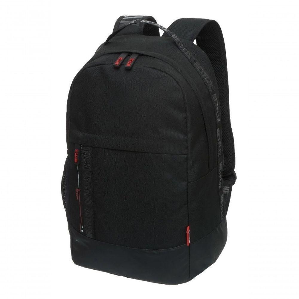 Mochila Costas Netflix Em Alta Juvenil Escolar Preto Basico - 1