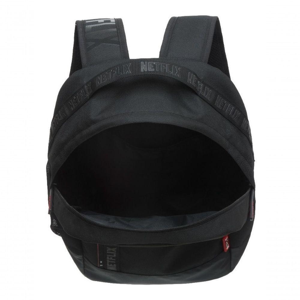 Mochila Costas Netflix Em Alta Juvenil Escolar Preto Basico - 3