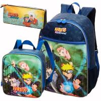 Kit Mochila Costas Lancheira Estojo Simples Infantil Escolar Menino Naruto Jiraya Time 7 - 1