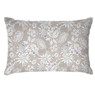 Fronha Premium Plus 100% Algodão 50cm X 70cm Folhas Bege