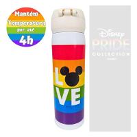 Garrafa Squeeze Térmica água Café Disney Mickey Arco-íris