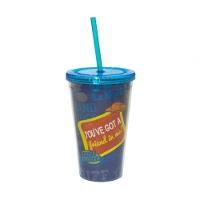 Copo Com Canudo Toy Story 450ml Azul - Disney - 3