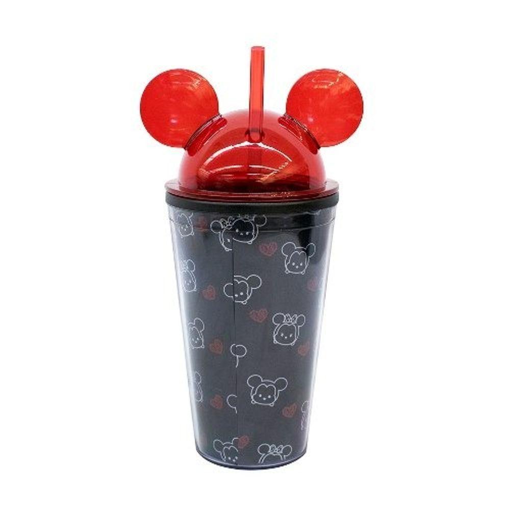 Copo Preto Canudo E Orelhas Mickey & Minnie Tsum Tsum 450 Ml - 2